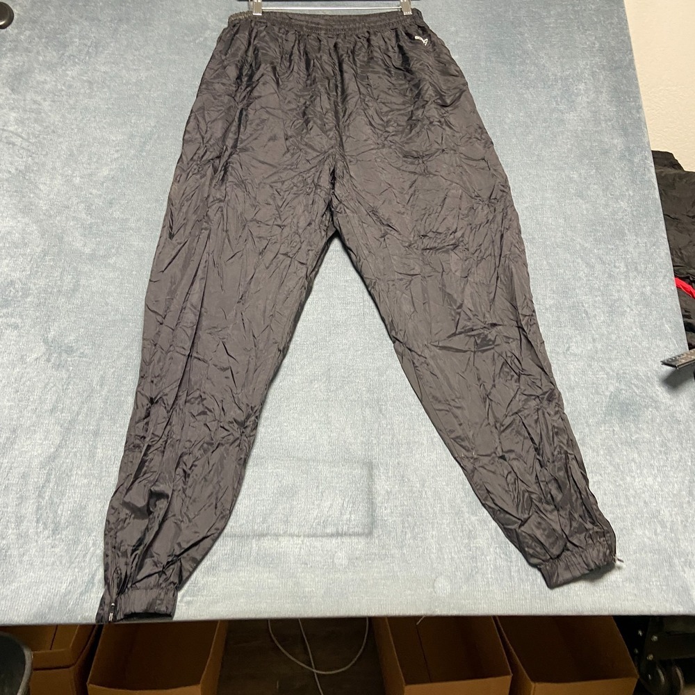 Cheetah Jogger Pants Mens XL Black Nylon Elastic Waist Athletic Fit Ankle Zip